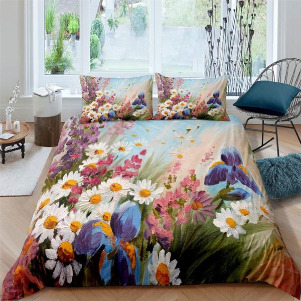 bedding sets 3d oil painting set flowers duvet cover soft bedclothes with pillowcases 2/3pcs home textiles accept custom drop ship 
bedding sets 3d oil painting set flowers duvet cover soft bedclothes with pillowcases 2/3pcs home textiles accept custom drop ship