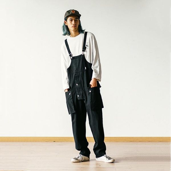men's pants 2021 multi-pocket bib overalls hip hop streetwear cargo work jumpsuits casual loose for men, Black
men's pants 2021 multi-pocket bib overalls hip hop streetwear cargo work jumpsuits casual loose for men, Black