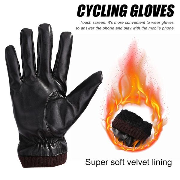 cycling gloves 1 pair cold-proof waterproof winter breathable fleece thermal keep warm pu leather touchscreen, Black
cycling gloves 1 pair cold-proof waterproof winter breathable fleece thermal keep warm pu leather touchscreen, Black