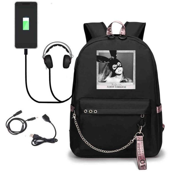 dangerous woman schoolbag pop singer backpack usb rechargeable oxford cloth 
dangerous woman schoolbag pop singer backpack usb rechargeable oxford cloth