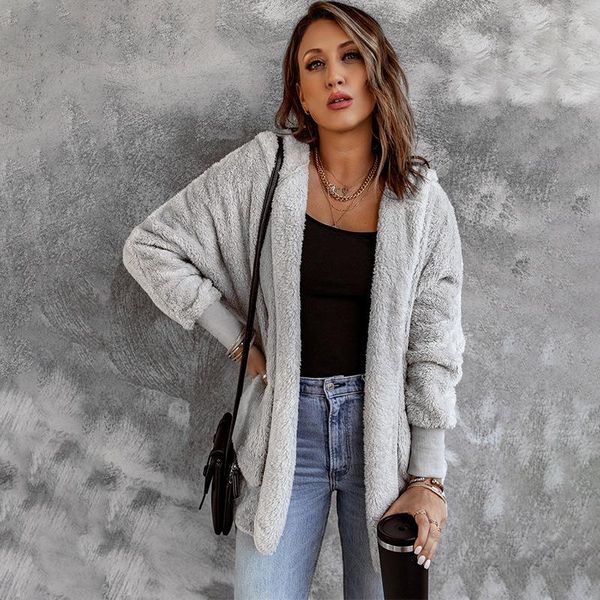 women's wool & blends 2021 european and american trend sweater women winter hooded long sleeve warm plush cardigan large size, Black
women's wool & blends 2021 european and american trend sweater women winter hooded long sleeve warm plush cardigan large size, Black