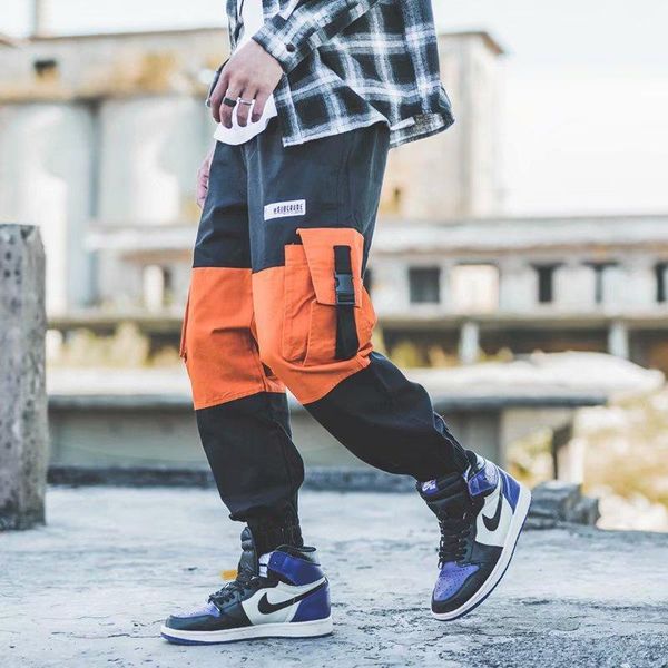 fashion cargo pants high street japanese loose pockets men hip hop skateboard tide brand streetwear men's, Black
fashion cargo pants high street japanese loose pockets men hip hop skateboard tide brand streetwear men's, Black