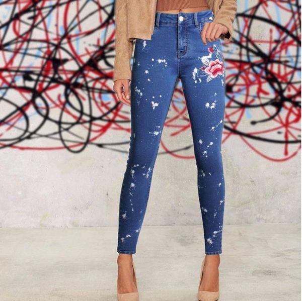 paint embroidery flower skinny high waist jeans woman large plus size stretch denim ladies women pants trousers women's, Blue
paint embroidery flower skinny high waist jeans woman large plus size stretch denim ladies women pants trousers women's, Blue