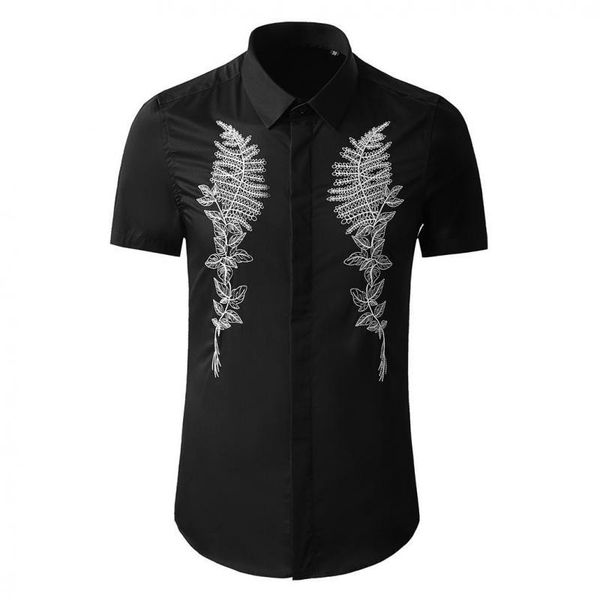 minglu tree branch embroidery mens shirts luxury short sleeve casual dress slim fit party male men's, White;black
minglu tree branch embroidery mens shirts luxury short sleeve casual dress slim fit party male men's, White;black
