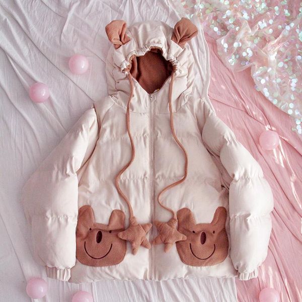 korean cute sweet bear pocket soft sister short thicken bread suit women outer ears hoodies cotton clothes teen girl winter women's jac, Black;brown
korean cute sweet bear pocket soft sister short thicken bread suit women outer ears hoodies cotton clothes teen girl winter women's jac, Black;brown
