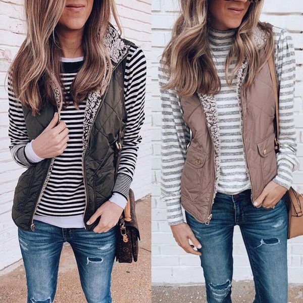 women's vests 2021 women sleeveless winter jacket warm plus cashmere waistcoat vest coat reversible, Black;white
women's vests 2021 women sleeveless winter jacket warm plus cashmere waistcoat vest coat reversible, Black;white