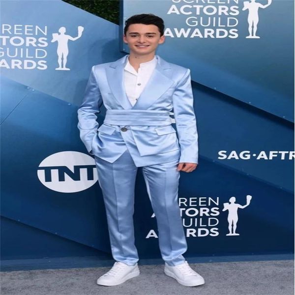 men's suits & blazers 2-piece men silk satin wedding tuxedos light blue party wear fit fashion business for man peaked lapel blazer sui, White;black
men's suits & blazers 2-piece men silk satin wedding tuxedos light blue party wear fit fashion business for man peaked lapel blazer sui, White;black