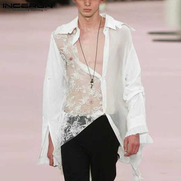 men's casual shirts 2021 men shirt mesh patchwork see through streetwear lapel long sleeve style party nightclub camisa s-5xl ince, White;black
men's casual shirts 2021 men shirt mesh patchwork see through streetwear lapel long sleeve style party nightclub camisa s-5xl ince, White;black