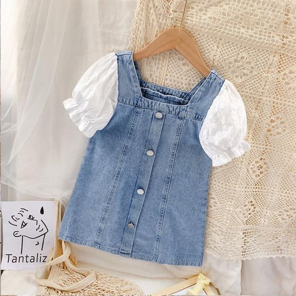 summer kids girl dress for splice puff sleeve denim children party korean and japanese toddler baby jeans girl's dresses, Red;yellow
summer kids girl dress for splice puff sleeve denim children party korean and japanese toddler baby jeans girl's dresses, Red;yellow