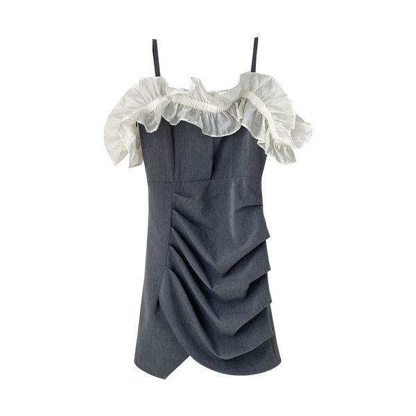 korobov korean summer new ruffles patchwork women dress office lady elegant dresses sweet hit color a-line vestidos 210430, Black;gray
korobov korean summer new ruffles patchwork women dress office lady elegant dresses sweet hit color a-line vestidos 210430, Black;gray
