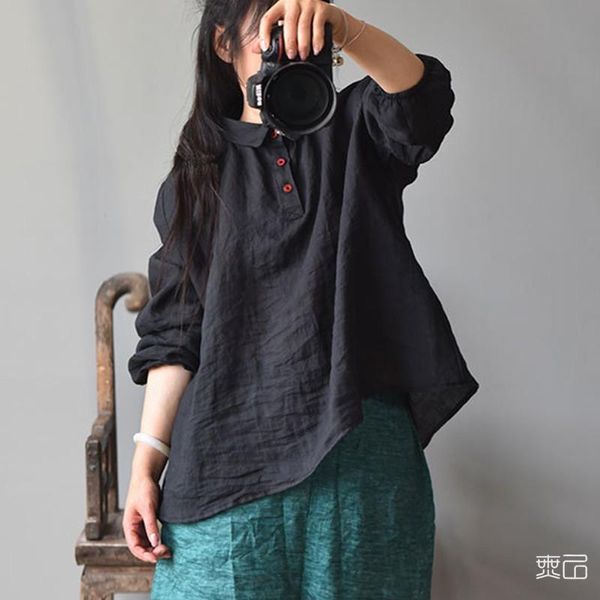 women's blouses & shirts women 2021 spring solid color linen shirt ladies vintage simple blouse female turn down collar gd640, White
women's blouses & shirts women 2021 spring solid color linen shirt ladies vintage simple blouse female turn down collar gd640, White