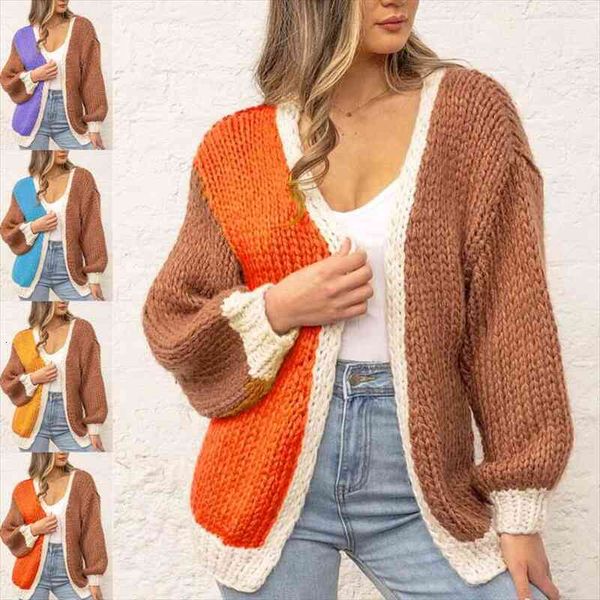 women autumn winter knitted sweaters ladies spell colour long sleeve cardigans outerwear warm front open sweater coats, White;black
women autumn winter knitted sweaters ladies spell colour long sleeve cardigans outerwear warm front open sweater coats, White;black