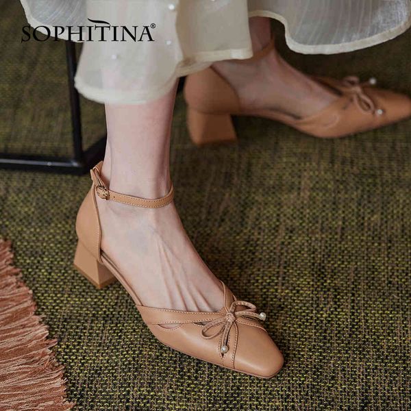 sophitina summer women's pumps hollow design butterfly-knot leather shoes ankle buckle thick high heel non-slip lady shoes ao805 210513, Black
sophitina summer women's pumps hollow design butterfly-knot leather shoes ankle buckle thick high heel non-slip lady shoes ao805 210513, Black