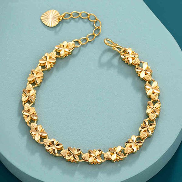 fashion lucky 24k gold bracelet 6mm four-leaf clover gold bracelet, suitable for women's jewelry gifts, Golden;silver
fashion lucky 24k gold bracelet 6mm four-leaf clover gold bracelet, suitable for women's jewelry gifts, Golden;silver