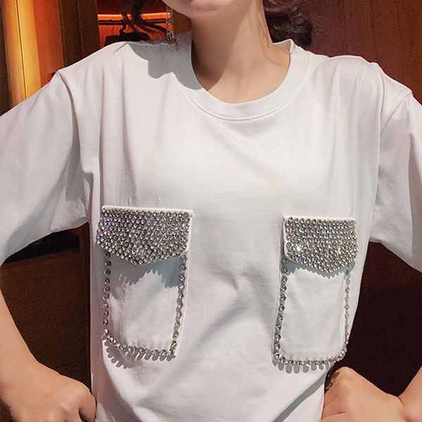 female pullovers t-shirts 2021 fashion summer medium-long loose o neck cotton white diamond pockets women tees casual women's t-shirt
female pullovers t-shirts 2021 fashion summer medium-long loose o neck cotton white diamond pockets women tees casual women's t-shirt