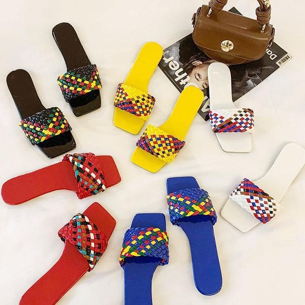fashion temperament multicolor braided charm open-toe flat slippers set foot vacation beach sandals casual slides women shoes, Black
fashion temperament multicolor braided charm open-toe flat slippers set foot vacation beach sandals casual slides women shoes, Black