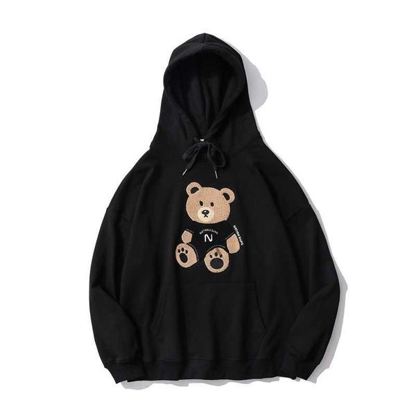 21ss Guochao brand hip hop embroidered bear oversize loose hooded sweater street fashion, White
21ss Guochao brand hip hop embroidered bear oversize loose hooded sweater street fashion, White