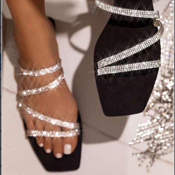 sandals foreign trade 2021 spring and summer slippers women's large size flat bottom rhinestone, Black
sandals foreign trade 2021 spring and summer slippers women's large size flat bottom rhinestone, Black