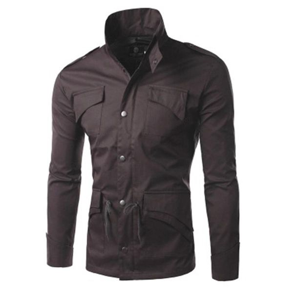 mens thin section sports jackets fashion trend long sleeve button zipper coats designer male winter stand-up collar casual slim outerwears, Black;brown
mens thin section sports jackets fashion trend long sleeve button zipper coats designer male winter stand-up collar casual slim outerwears, Black;brown