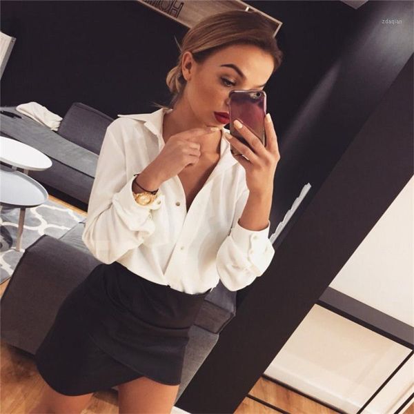 fashion woman blouses streetwear leopard snake skin print long sleeve chiffon ladies plain casual button women's & shirts, White
fashion woman blouses streetwear leopard snake skin print long sleeve chiffon ladies plain casual button women's & shirts, White