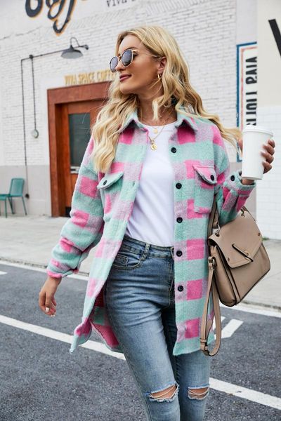 women's jackets women plaid shirt jacket, adults button-down color block long sleeve lapel outerwear with pockets, Black;brown
women's jackets women plaid shirt jacket, adults button-down color block long sleeve lapel outerwear with pockets, Black;brown