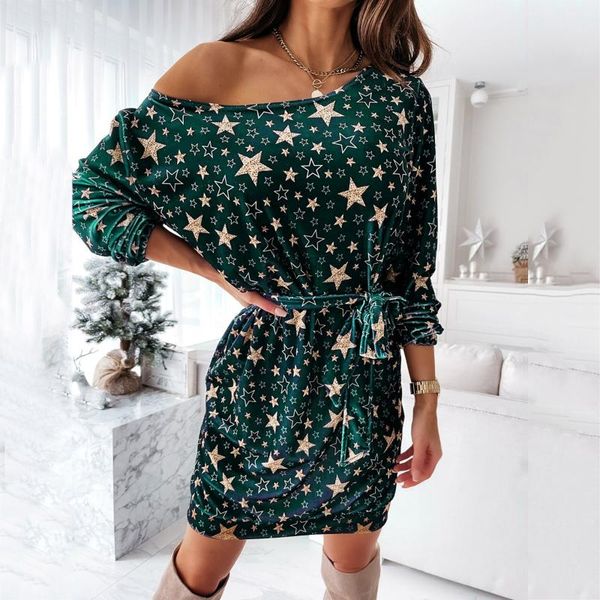 casual dresses 40# star print strappy mini dress women loose long sleeve off shoulder wrap hip waist bandage vestidos, Black;gray
casual dresses 40# star print strappy mini dress women loose long sleeve off shoulder wrap hip waist bandage vestidos, Black;gray