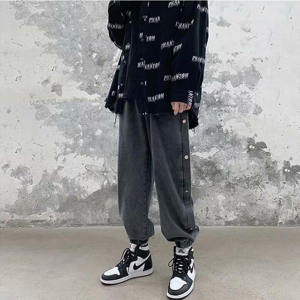 men's jeans fall/winter 2021 denim trendy loose-breasted trousers brand korean handsome casual teenagers cropped, Blue
men's jeans fall/winter 2021 denim trendy loose-breasted trousers brand korean handsome casual teenagers cropped, Blue