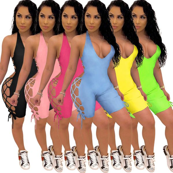 women's jumpsuits & rompers women designer summer club v-neck bandage backless solid color cutout stitching sleeveless shorts, Black;white
women's jumpsuits & rompers women designer summer club v-neck bandage backless solid color cutout stitching sleeveless shorts, Black;white