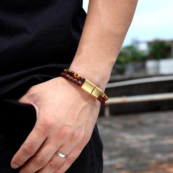 fashion men jewelry natural stone tiger eye bead bracelet for stainless steel genuine leather bracelets birthday gifts link, chain, Black
fashion men jewelry natural stone tiger eye bead bracelet for stainless steel genuine leather bracelets birthday gifts link, chain, Black