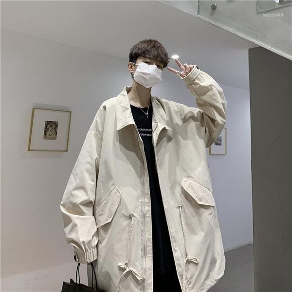 casual windbreaker men spring autumn loose coat long conventional streetwear trench bg50th men's coats, Tan;black
casual windbreaker men spring autumn loose coat long conventional streetwear trench bg50th men's coats, Tan;black
