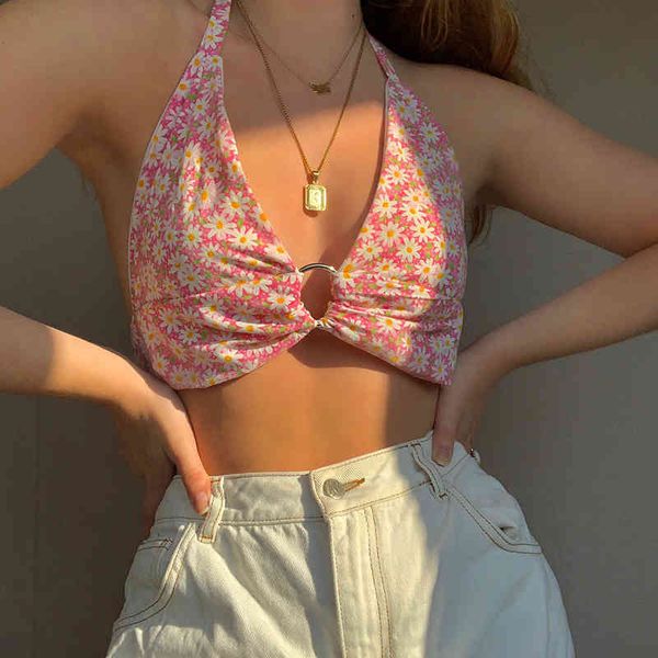 pink daisy printed y2k tie up halter crop tank for girls summer v neck women sleeveless shirt backless tee female 210415, White
pink daisy printed y2k tie up halter crop tank for girls summer v neck women sleeveless shirt backless tee female 210415, White