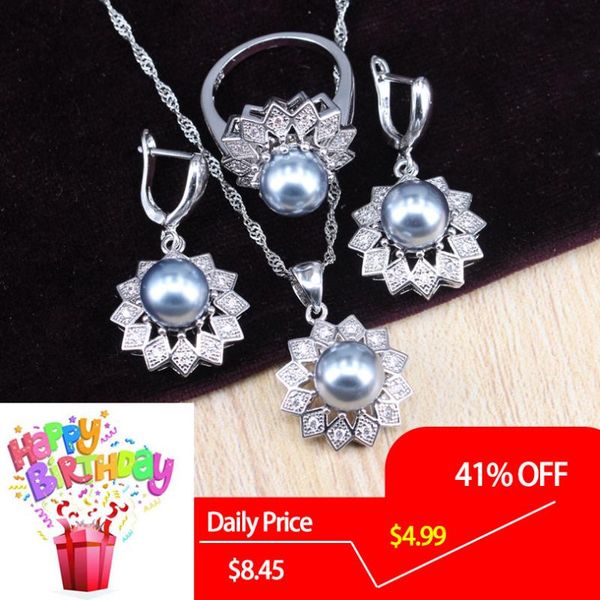 wedding jewelry sets classic 925 sterling silver gray pearl necklace earrings for women ring pendants gift box, Slivery;golden
wedding jewelry sets classic 925 sterling silver gray pearl necklace earrings for women ring pendants gift box, Slivery;golden