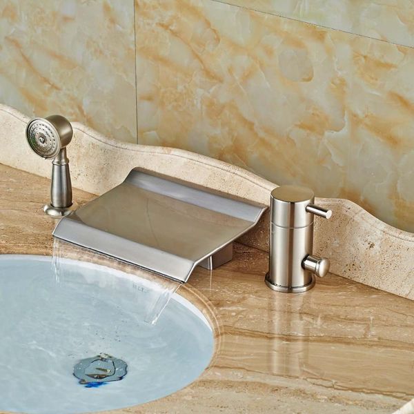 bathroom sink faucets luxury waterfall spout bathtub faucet set deck mount 3pcs 3 holes bath tub mixer water taps brushed nickel
bathroom sink faucets luxury waterfall spout bathtub faucet set deck mount 3pcs 3 holes bath tub mixer water taps brushed nickel