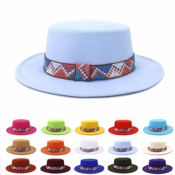 berets women winter colorful wide brim wool jazz fedora hats men panama trilby cap trend gambler hat wholesale, Blue;gray
berets women winter colorful wide brim wool jazz fedora hats men panama trilby cap trend gambler hat wholesale, Blue;gray