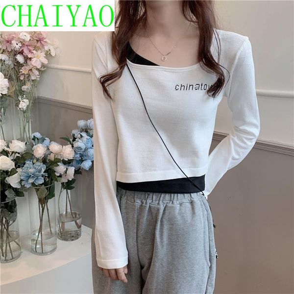 women's t-shirt 2021 summer wear base coat with two t-shirt, long sleeve and short top, White
women's t-shirt 2021 summer wear base coat with two t-shirt, long sleeve and short top, White