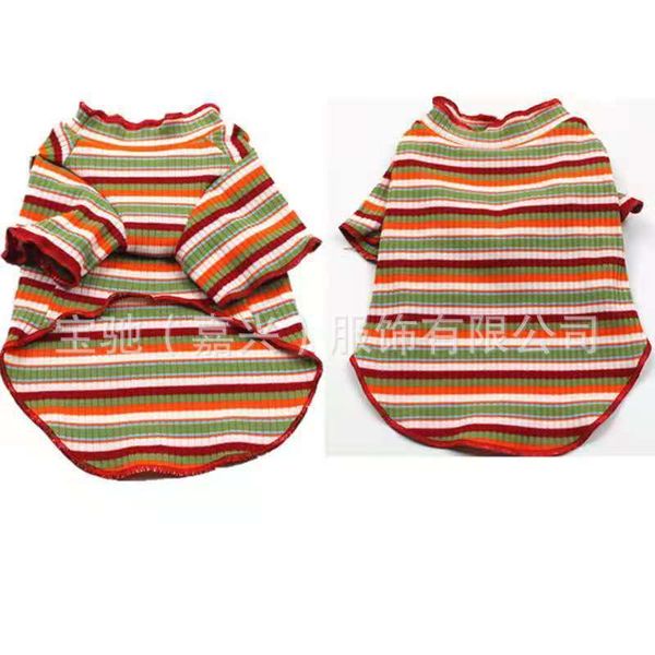 spring and summer pet color stripe t-shirt small medium-sized dog comfortable thin breathable cloth
spring and summer pet color stripe t-shirt small medium-sized dog comfortable thin breathable cloth