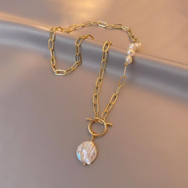 pendant necklaces origin summer baroque irregular freshwater pearl necklace for women asymmetry chain toggle clasp metal jewelry, Silver
pendant necklaces origin summer baroque irregular freshwater pearl necklace for women asymmetry chain toggle clasp metal jewelry, Silver