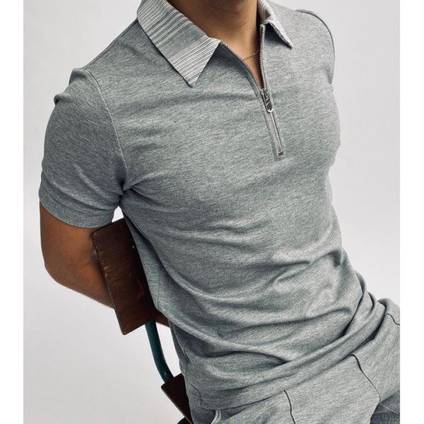 light yellow design men's zipper polo shirt, comfortable, breathable, fashionable and cool daily business trip work party, White;black
light yellow design men's zipper polo shirt, comfortable, breathable, fashionable and cool daily business trip work party, White;black