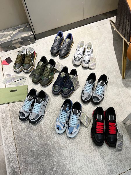 designer camouflage sneaker women men rivet shoes studded flats mesh camo suede leather casual trainers rockrunner shoes with box, Black
designer camouflage sneaker women men rivet shoes studded flats mesh camo suede leather casual trainers rockrunner shoes with box, Black