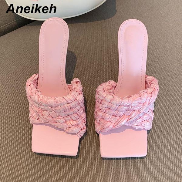 aneikeh fashion open toe square women outside shoes pu band weaving concise mid thin heels ladies slip-on sapatos das mulheres slippers, Black
aneikeh fashion open toe square women outside shoes pu band weaving concise mid thin heels ladies slip-on sapatos das mulheres slippers, Black