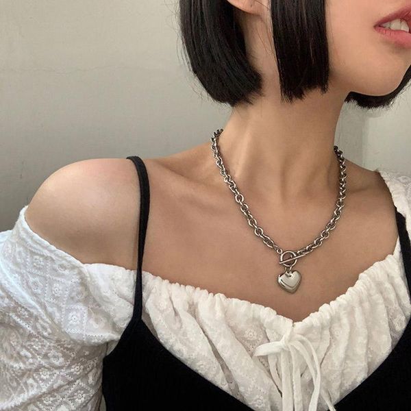 pendant necklaces 2021 trendy simple love heart charm necklace ot clasp chain for women y2k jewelry gifts wholesale, Silver
pendant necklaces 2021 trendy simple love heart charm necklace ot clasp chain for women y2k jewelry gifts wholesale, Silver