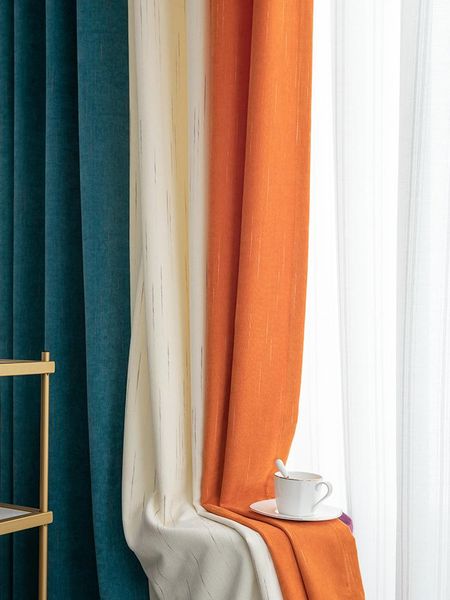 curtain & drapes customized 2021 stitching three-color color matching orange light luxury chenille flannel bedroom shading contras
curtain & drapes customized 2021 stitching three-color color matching orange light luxury chenille flannel bedroom shading contras