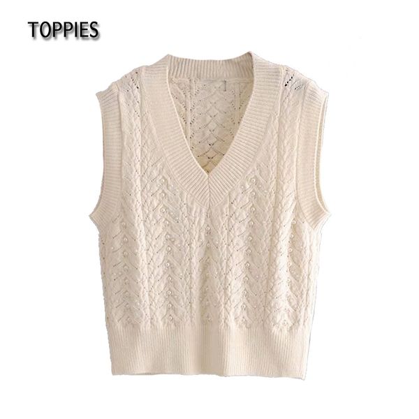 ies woman pearls knitted vest sweater vintage sleeveless v-neck female waistcoat chic fashion clothes 210412, White;black
ies woman pearls knitted vest sweater vintage sleeveless v-neck female waistcoat chic fashion clothes 210412, White;black