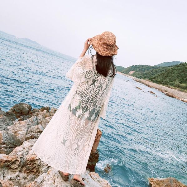 summer long lace embroidered cardigan women's bikini swimsuit coverup for bali beach vacation jackets, Black;brown
summer long lace embroidered cardigan women's bikini swimsuit coverup for bali beach vacation jackets, Black;brown