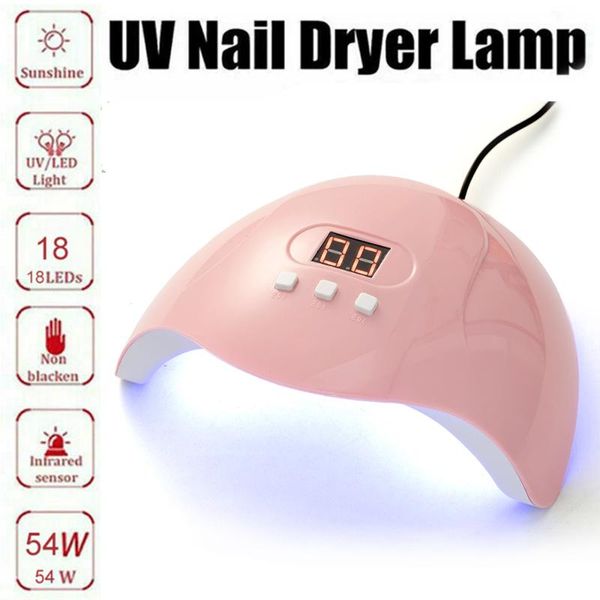 nail art equipment 54w polish lamp for curing uv gel dryer machine with motion sensing lcd display acrylic light professional spa tool, Silver
nail art equipment 54w polish lamp for curing uv gel dryer machine with motion sensing lcd display acrylic light professional spa tool, Silver