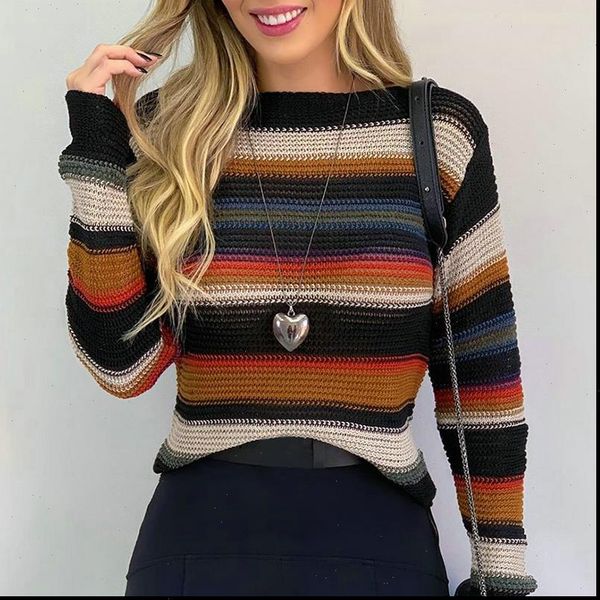 women sweaters o neck stripe long sleeve sweater casual autumn winter jumper loose warm knitted pullover knitwear, White;black
women sweaters o neck stripe long sleeve sweater casual autumn winter jumper loose warm knitted pullover knitwear, White;black
