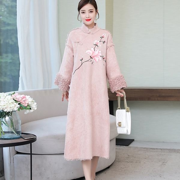 faux fur elegant chinese dresses women 2021 winter long sleeve warme robe vintage qipao fleece new year qipao dress 11900, Red
faux fur elegant chinese dresses women 2021 winter long sleeve warme robe vintage qipao fleece new year qipao dress 11900, Red