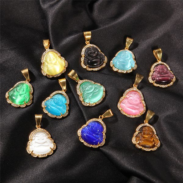jade buddha pendant necklace for women stainless steel necklaces zircon crystal punk hip hop jewelry, Silver
jade buddha pendant necklace for women stainless steel necklaces zircon crystal punk hip hop jewelry, Silver