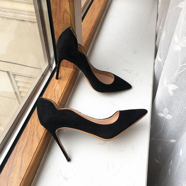 basic curl cut women red bottom shoes designer solid black flock pointy toe elegant high heel shoes ladies faux suede slip on stiletto pumps
basic curl cut women red bottom shoes designer solid black flock pointy toe elegant high heel shoes ladies faux suede slip on stiletto pumps