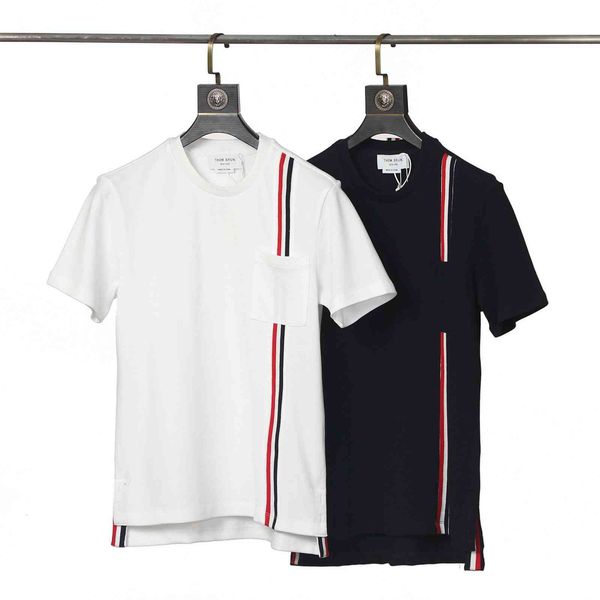 design clothing chao tb2021 spring summer new korean casual t-shirt red, white and blue ribbon stripe short sleeve, White;black
design clothing chao tb2021 spring summer new korean casual t-shirt red, white and blue ribbon stripe short sleeve, White;black